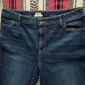 LL Bean Women's Classic Kick Boot Jeans, Washed Indigo, Size 18MT